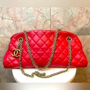 CHANEL Quilted Leather Just Mademoiselle Medium Bowling Bag